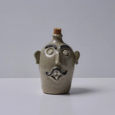 Corked Mustache Face Jug by Sid Luck