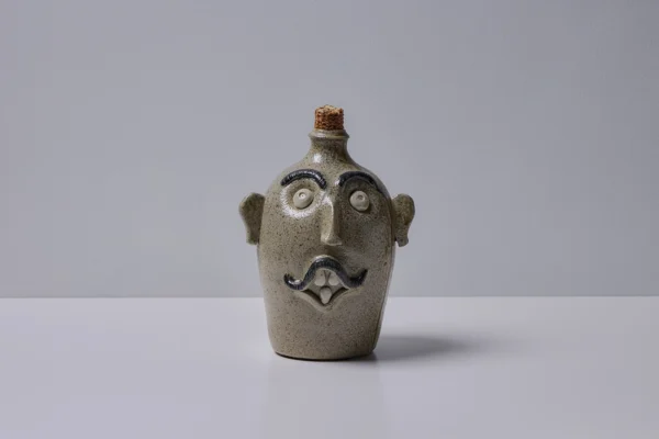 Corked Mustache Face Jug by Sid Luck