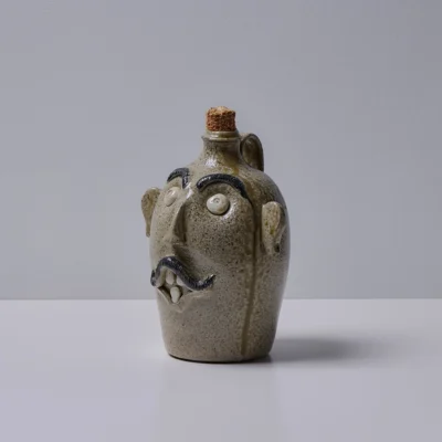 Corked Mustache Face Jug by Sid Luck