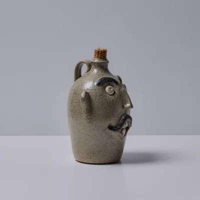 Corked Mustache Face Jug by Sid Luck