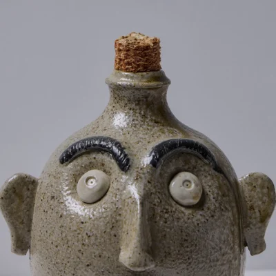 Corked Mustache Face Jug by Sid Luck
