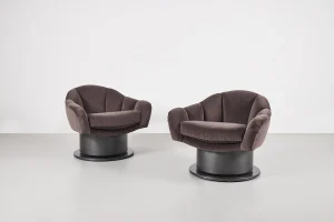 Turn Around Swivel Club Chair-Channel Tufted