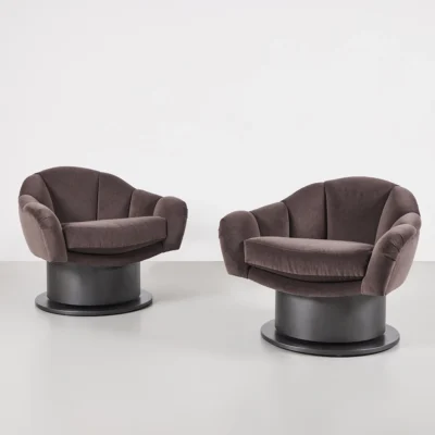 Turn Around Swivel Club Chair-Channel Tufted
