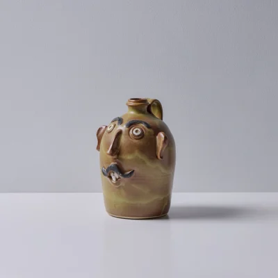 Uncorked Mustache Face Jug by Sid Luck