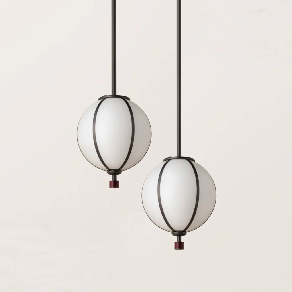 Rib Pendant - Small Sphere Double