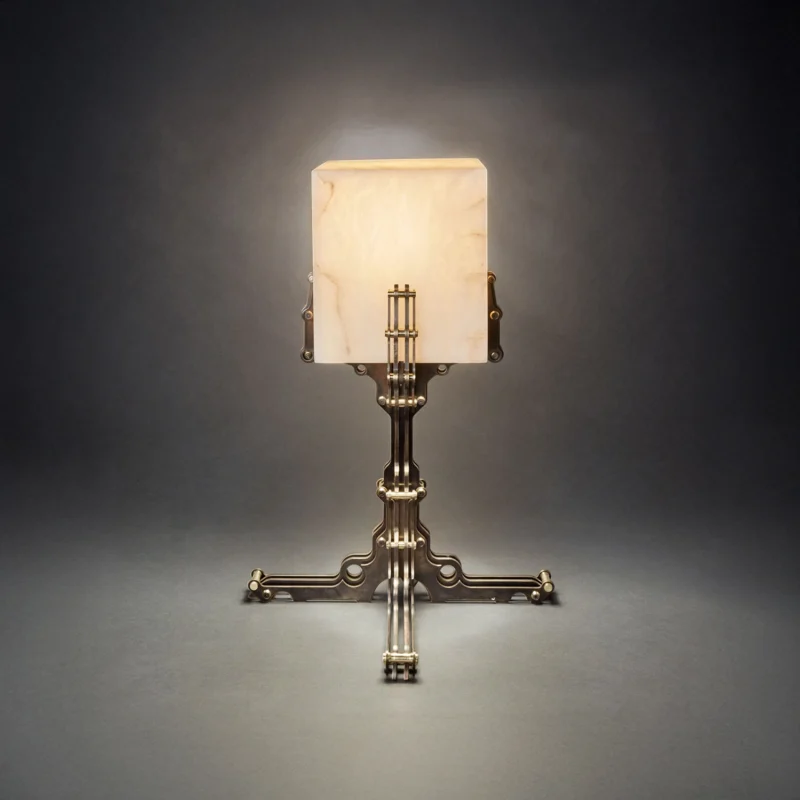 Lampe Laiton Carrée - Patinated Brass