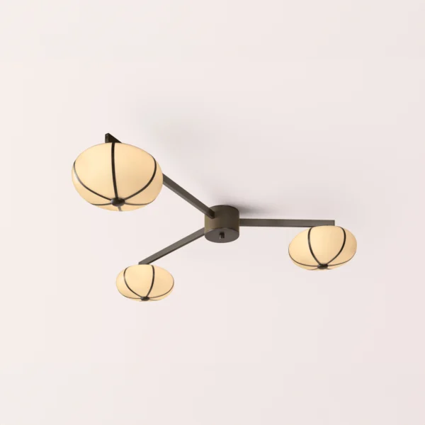 Rib Chandelier 3 Flush Mount