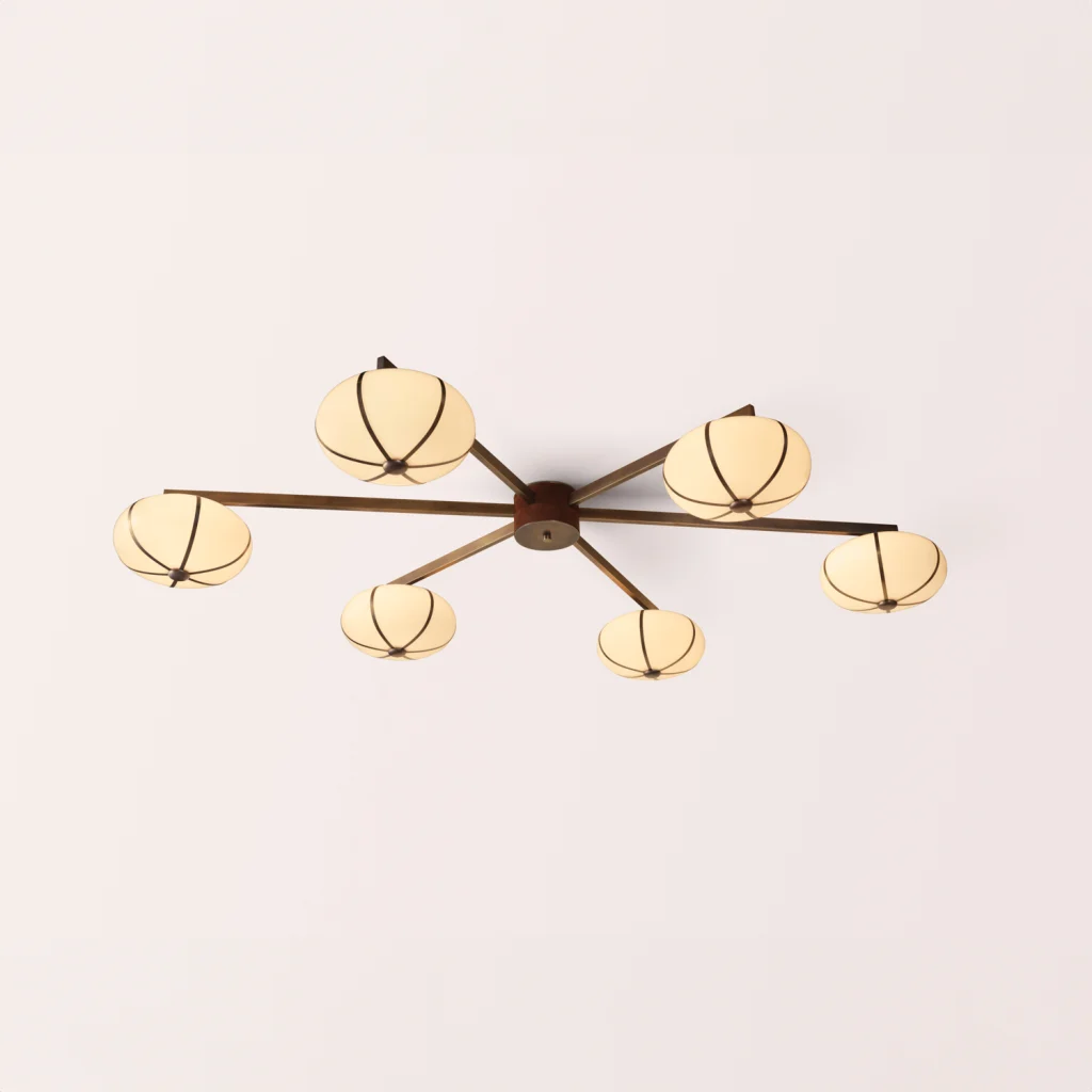 Rib Chandelier 6 Flush Mount