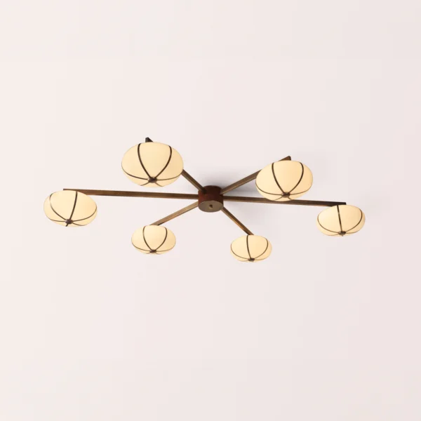 Rib Chandelier 6 Flush Mount