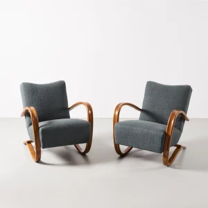 Pair of H269 Armchairs by Jindrich Halabala for Thonet
