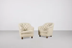 Pair of Downham Club Chairs by Ward Bennett