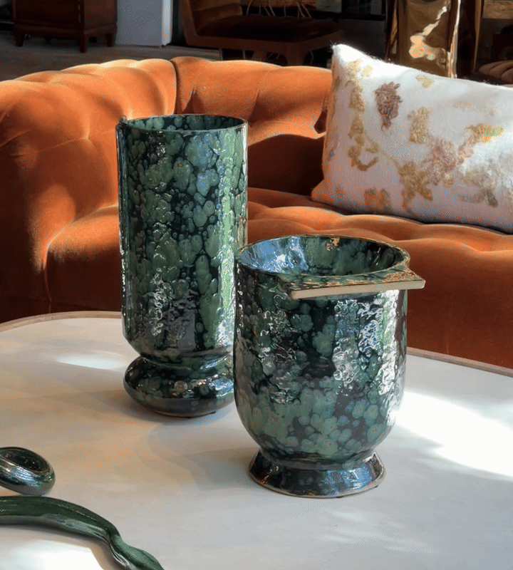 Tall Bowl in Moss Agate