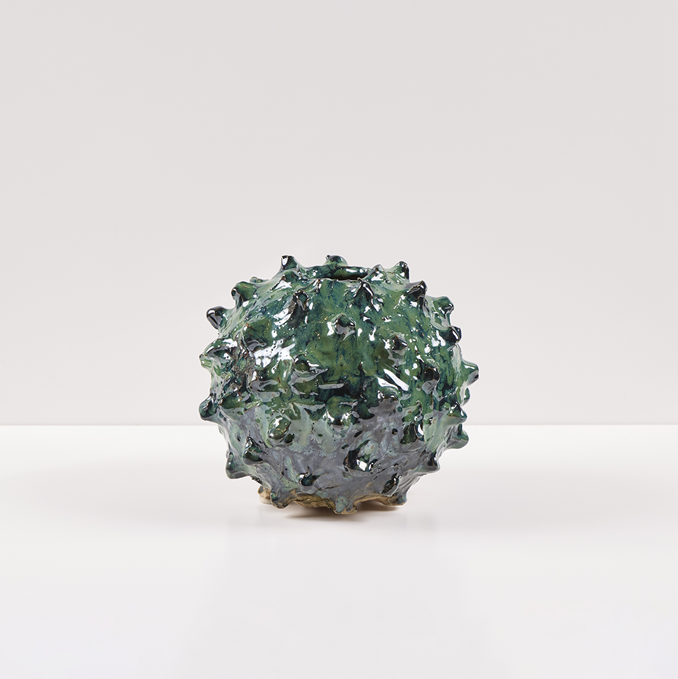 Urchin Vessel in Moss Agate