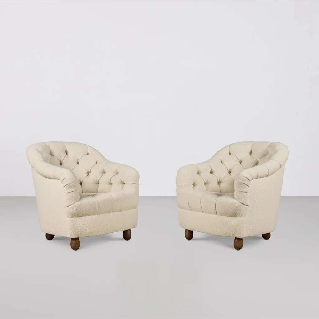Pair of Downham Club Chairs by Ward Bennett