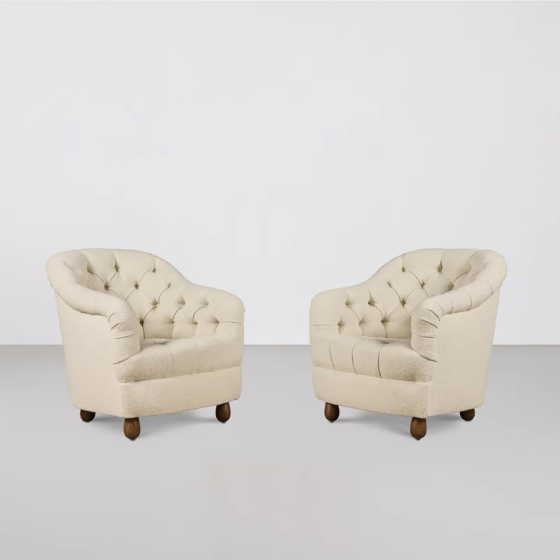 Pair of Downham Club Chairs by Ward Bennett