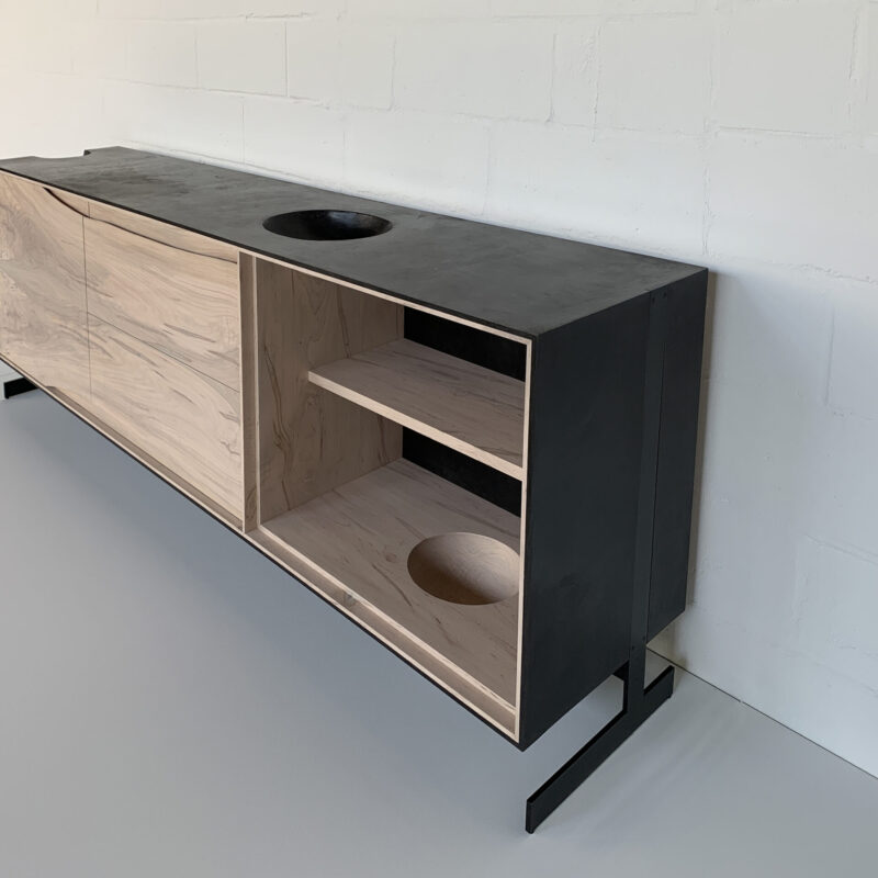 OUTSIDE IN Credenza – Metal Legs – 85”