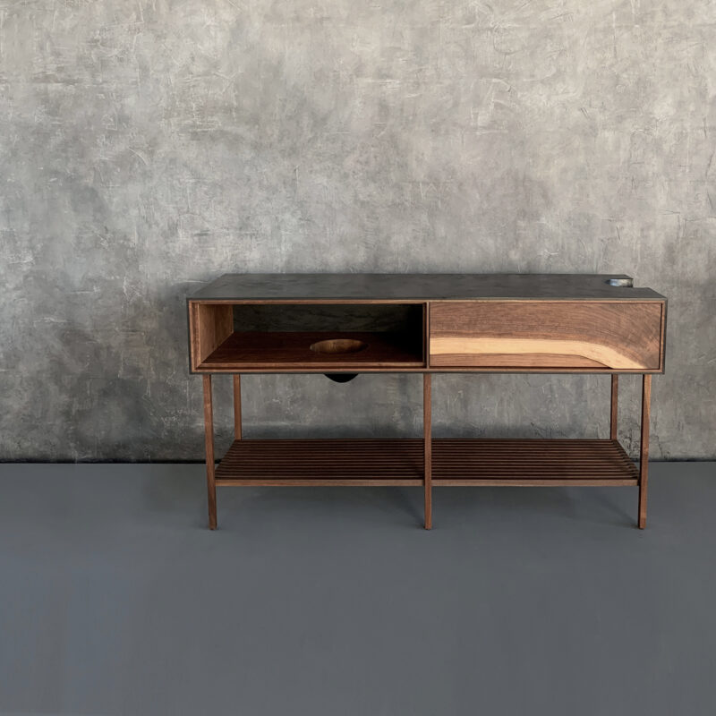 OUTSIDE IN Console – Wood Legs and Shelf