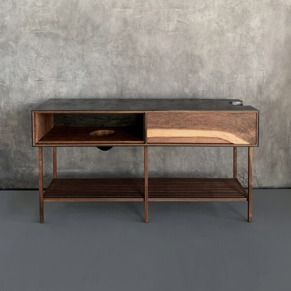 OUTSIDE IN Console – Wood Legs and Shelf