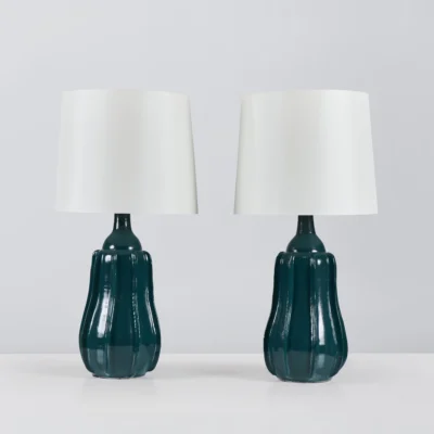 Pair of Baccello Ceramic Table Lamps - Blue