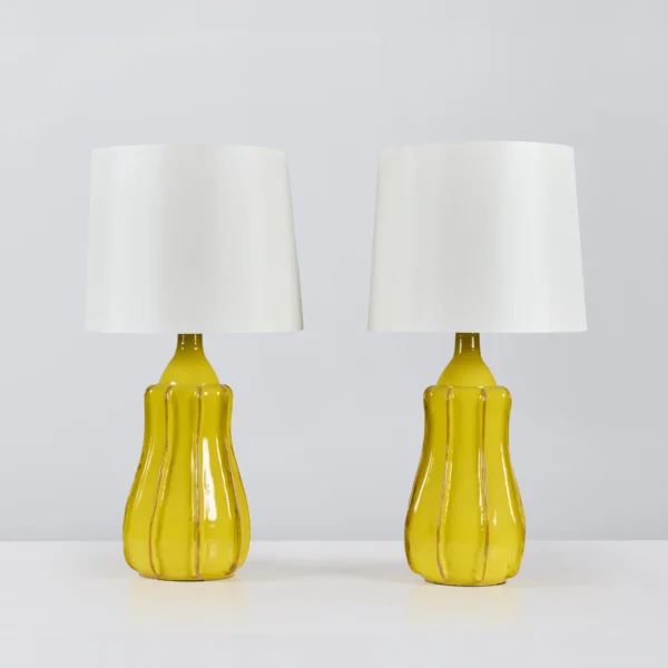 Pair of Baccello Ceramic Table Lamps – Yellow