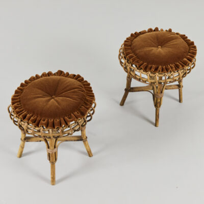 Pair of Disc Stools Attributed to Franco Albini