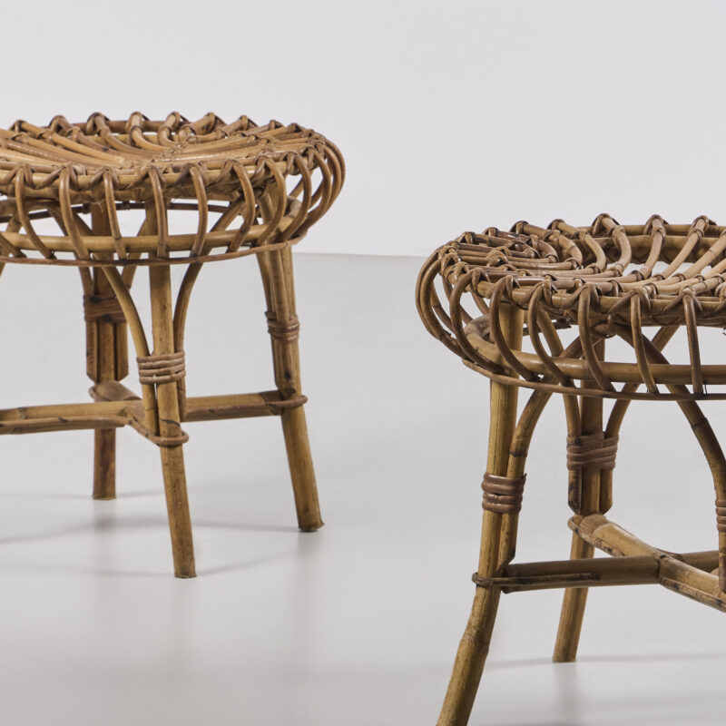 Pair of Disc Stools Attributed to Franco Albini