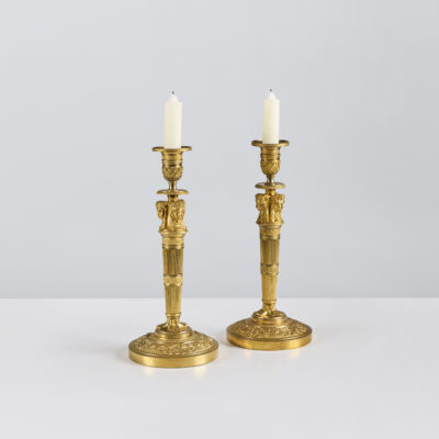 Pair of French Restoration Candlesticks