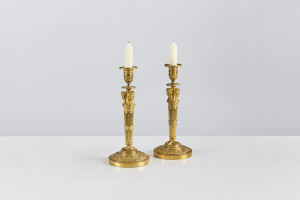 Pair of French Restoration Candlesticks