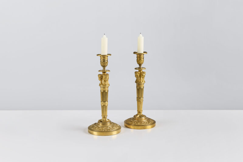 Pair of French Restoration Candlesticks