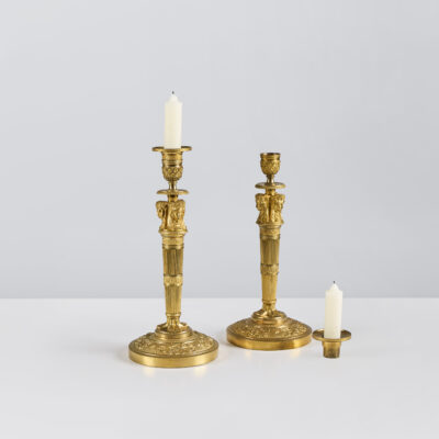 Pair of French Restoration Candlesticks