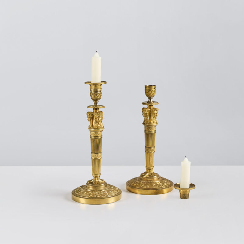Pair of French Restoration Candlesticks