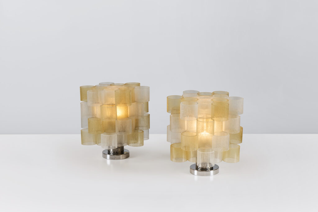 Pair of Globula Table Lamps by Albano Poli for Poliarte