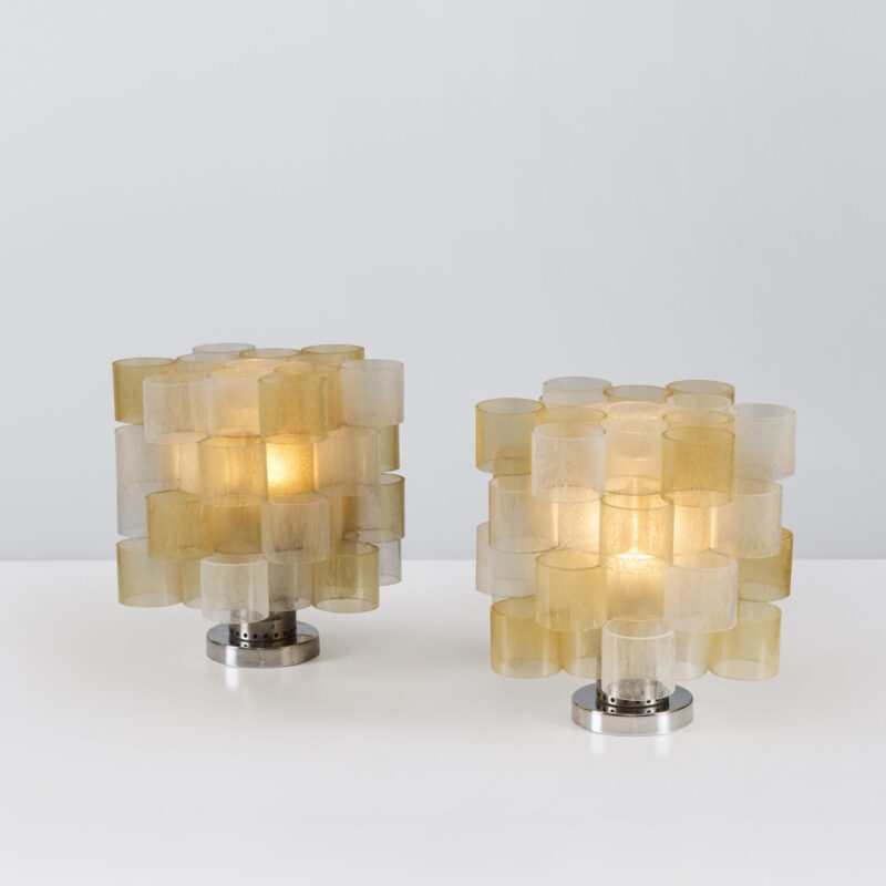 Pair of Globula Table Lamps by Albano Poli for Poliarte
