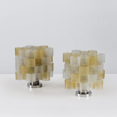 Pair of Globula Table Lamps by Albano Poli for Poliarte