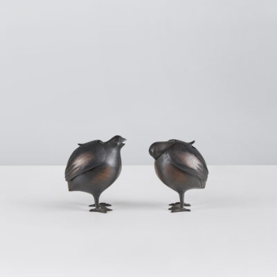 Pair of Quail-Form Koro (Incense Burners)