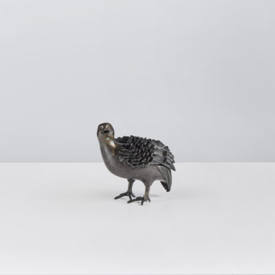 Ruffled Quail Koro (Incense Burner) with Cover by Tsumura Kamejo