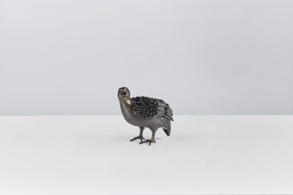 Ruffled Quail Koro (Incense Burner) with Cover by Tsumura Kamejo