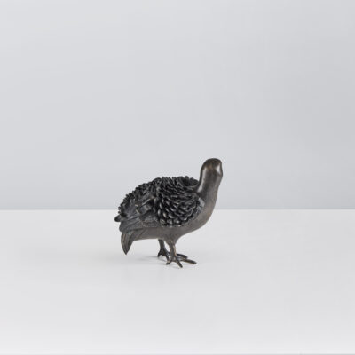 Ruffled Quail Koro (Incense Burner) with Cover by Tsumura Kamejo
