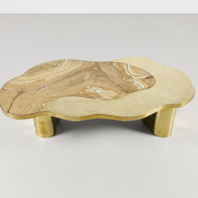 Tectonique Brass and Onyx Cocktail Table by Stéphane Le Meur