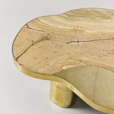 Tectonique Brass and Onyx Cocktail Table by Stéphane Le Meur