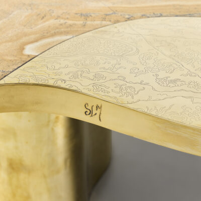 Tectonique Brass and Onyx Cocktail Table by Stéphane Le Meur