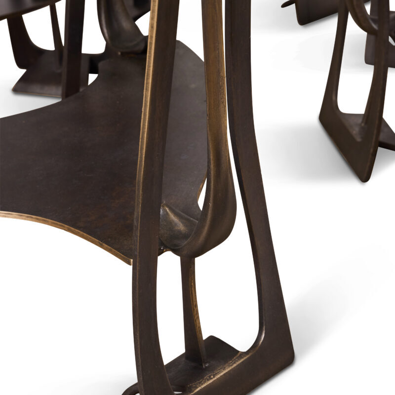 Tiberinus Coffee Table – Cast Bronze – Green Glass