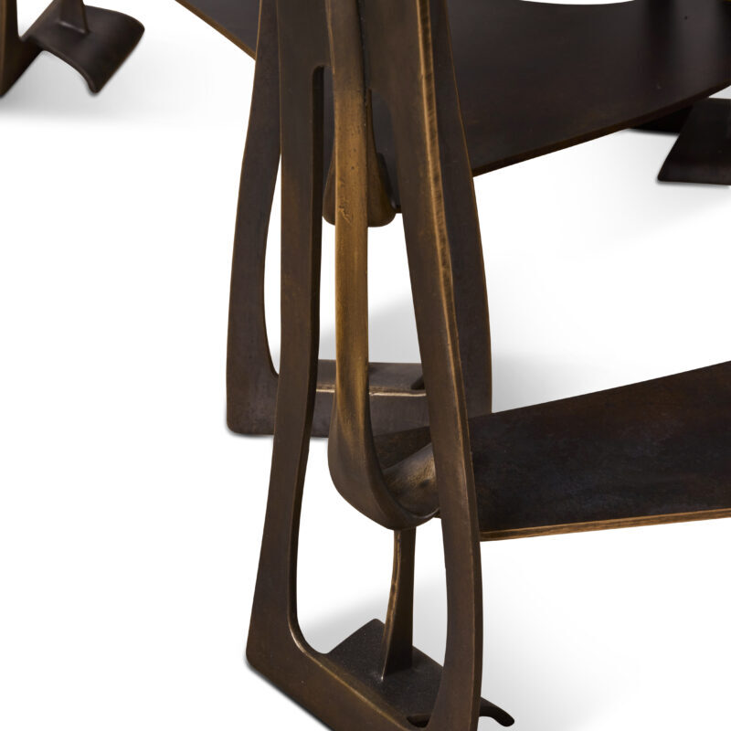 Tiberinus Coffee Table – Cast Bronze – Green Glass