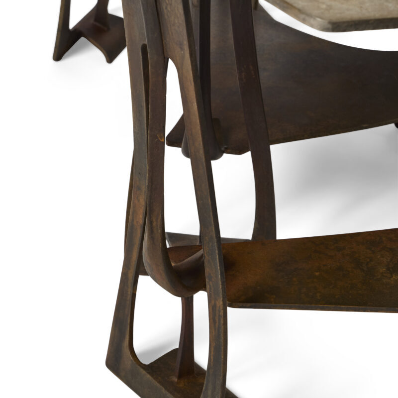 Tiberinus Coffee Table – Cast Bronze – Brown Glass