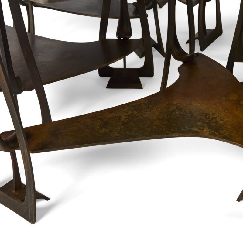 Tiberinus Coffee Table – Cast Bronze – Brown Glass