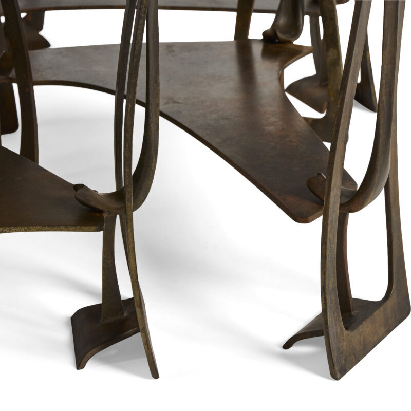 Tiberinus Coffee Table – Cast Bronze – Brown Glass