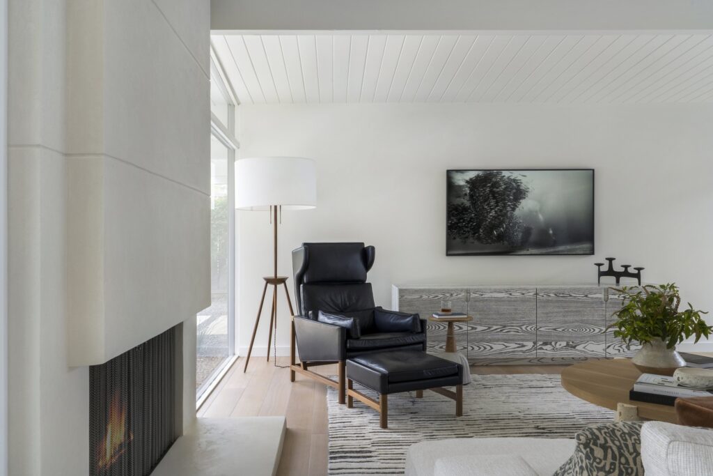 Wood Frame Wing Back Lounge Chair