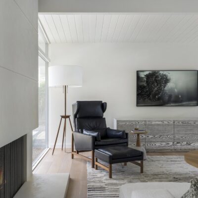 Wood Frame Wing Back Lounge Chair