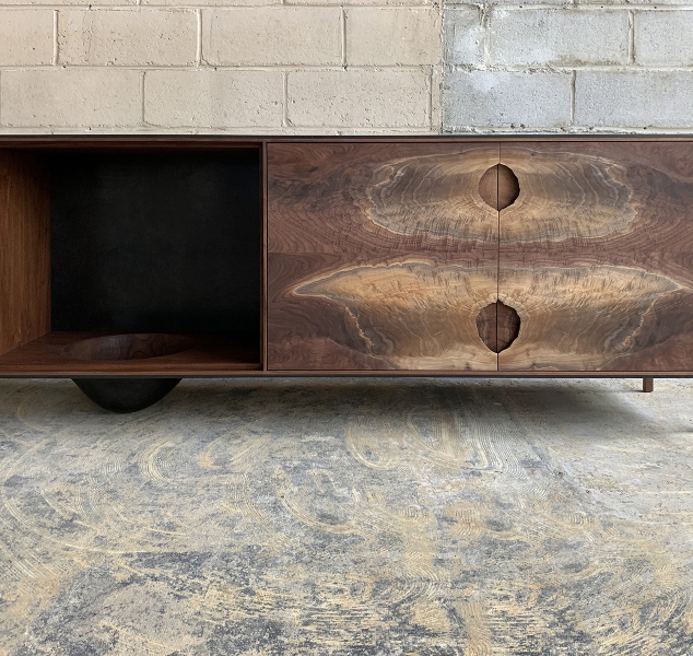 OUTSIDE IN Credenza with Wooden Legs – 73″ by Patrick Weder