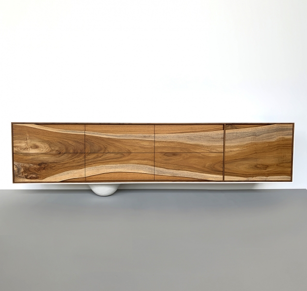 OUTSIDE IN Credenza in White – Wall Mounted 84″ by Patrick Weder